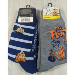 The Flintstones men women 2 pair socks blue gray size 6-12 Wilma Barney Betty